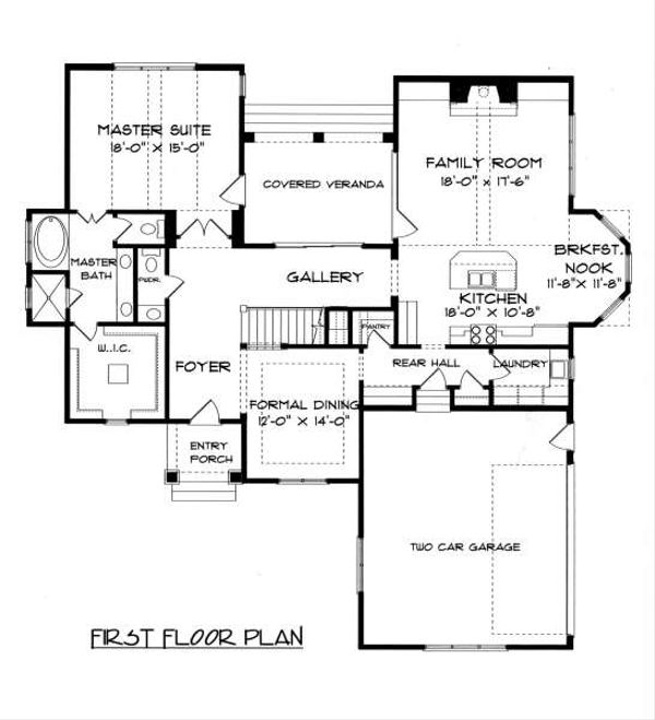House Plan Design - Tudor Floor Plan - Main Floor Plan #413-140