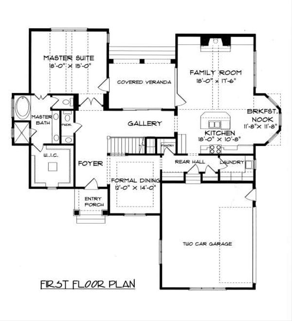 House Design - Tudor Floor Plan - Main Floor Plan #413-140