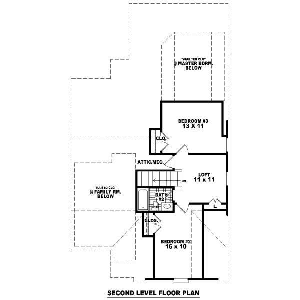 Traditional Floor Plan - Upper Floor Plan #81-13642