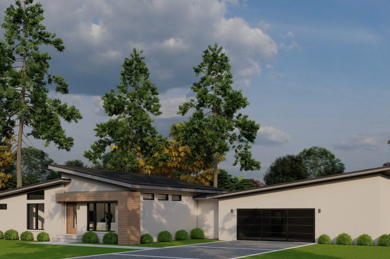 House Blueprint - Exterior - Front Elevation 4 for Modern House Plan #923-434 - 3 bed, 2 bath