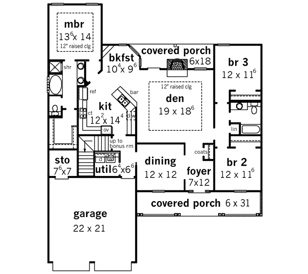 Country Floor Plan - Main Floor Plan #16-291