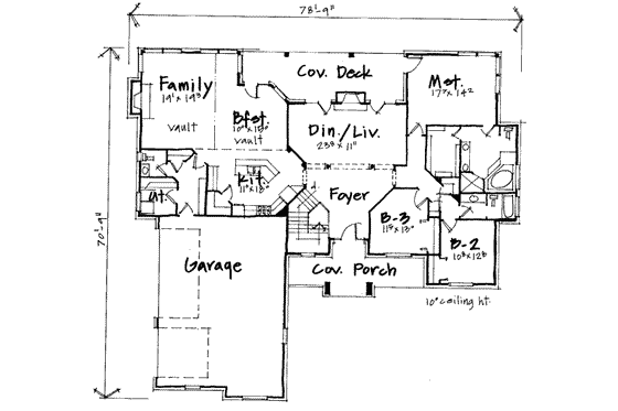 Floor Plan - Main Floor for European House Plan #308-229 - 6 bed, 4.5 bath