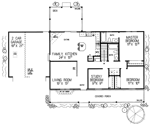 House Plan Design - Ranch Floor Plan - Main Floor Plan #72-225