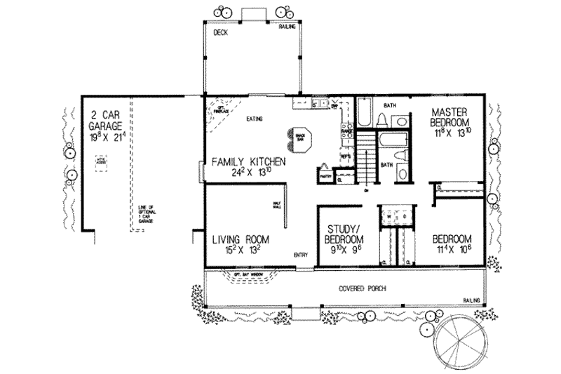 Home Plan - Floor Plan - Main Floor for Ranch House Plan #72-225 - 3 bed, 2 bath