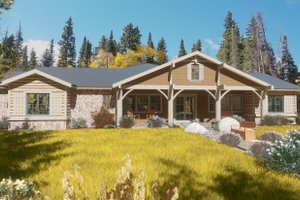 House Blueprint - Exterior - Front Elevation for Cabin House Plan #1126-15 - 3 bed, 3 bath