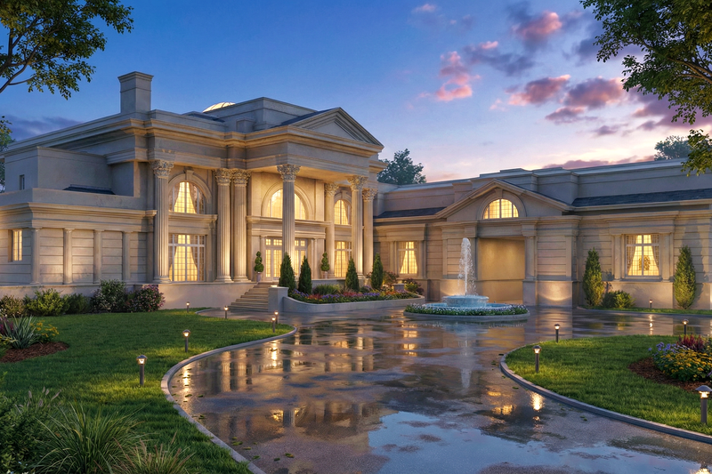 House Plan Design - Exterior - Front Elevation 7 for Classical House Plan #119-164 - 5 bed, 6.5 bath