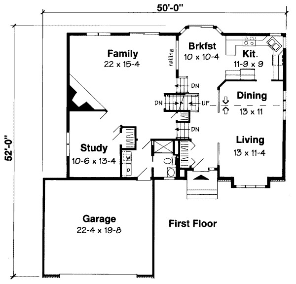Traditional Floor Plan - Main Floor Plan #312-385
