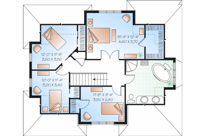 House Plan Design - Floor Plan - Upper Floor for Traditional House Plan #23-721 - 4 bed, 2 bath