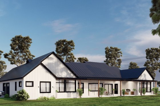 Exterior - Rear Elevation for Farmhouse House Plan #1110-20 - 5 bed, 4.5 bath