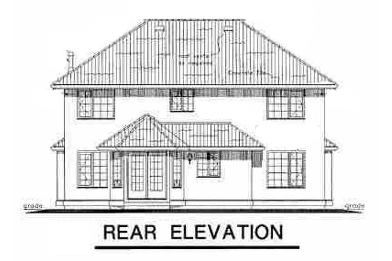 Home Plan - Exterior - Rear Elevation for Mediterranean House Plan #18-240 - 4 bed, 2.5 bath