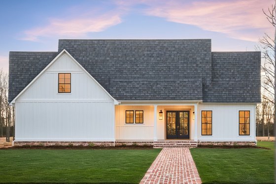 Exterior - Rear Elevation for Farmhouse House Plan #21-487 - 4 bed, 3.5 bath