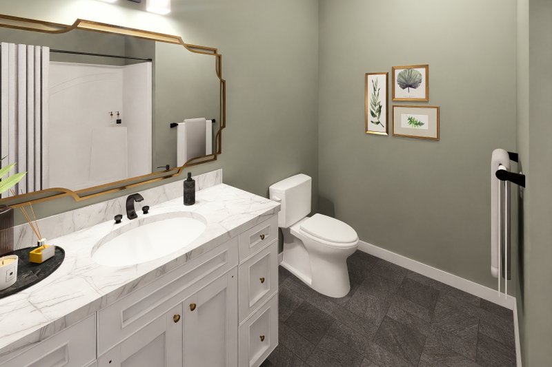 House Blueprint - Interior - Bathroom 1 for Barndominium House Plan #44-300 - 3 bed, 3.5 bath