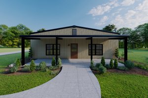 Barndominium Exterior - Front Elevation Plan #1092-7