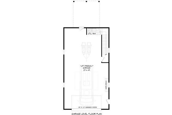 Floor Plan - Main Floor for Country House Plan #932-1388 - 2 bed, 1 bath