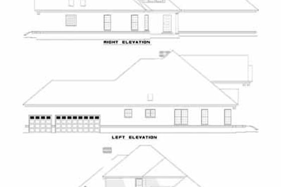 Exterior - Rear Elevation for European House Plan #17-529 - 3 bed, 3.5 bath