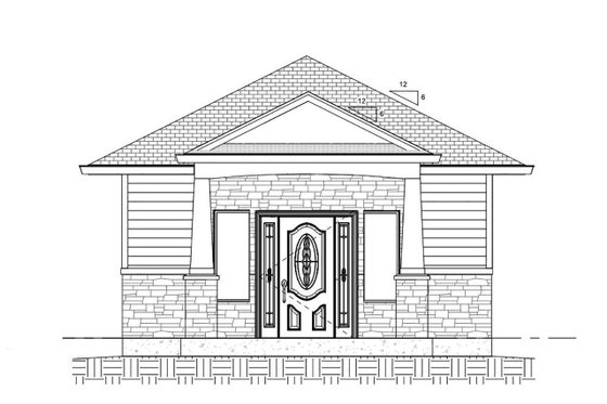 Exterior - Front Elevation 3 for Cottage House Plan #1077-7 - 1 bed, 1 bath