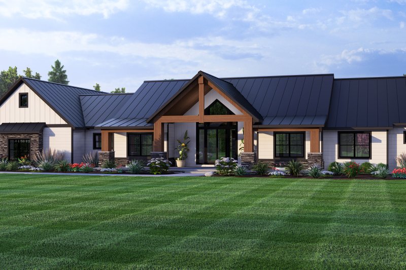 Architectural House Design - Exterior - Front Elevation 3 for Barndominium House Plan #1064-302 - 3 bed, 2.5 bath