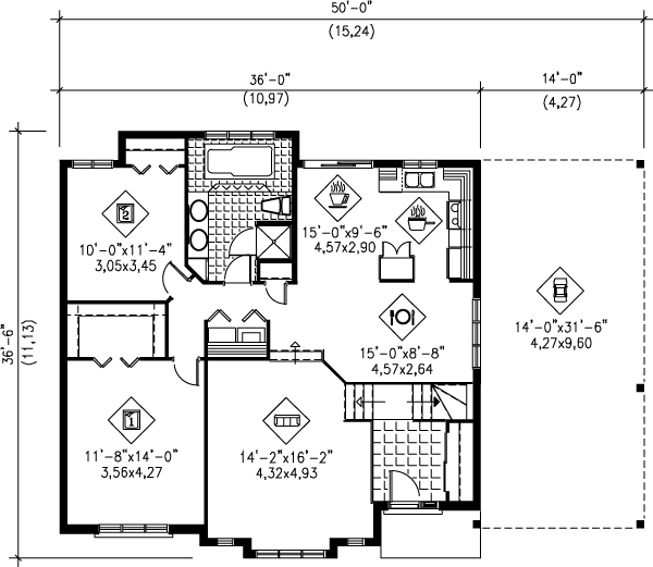Traditional Floor Plan - Main Floor Plan #25-1161