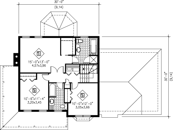 Traditional Floor Plan - Upper Floor Plan #25-232