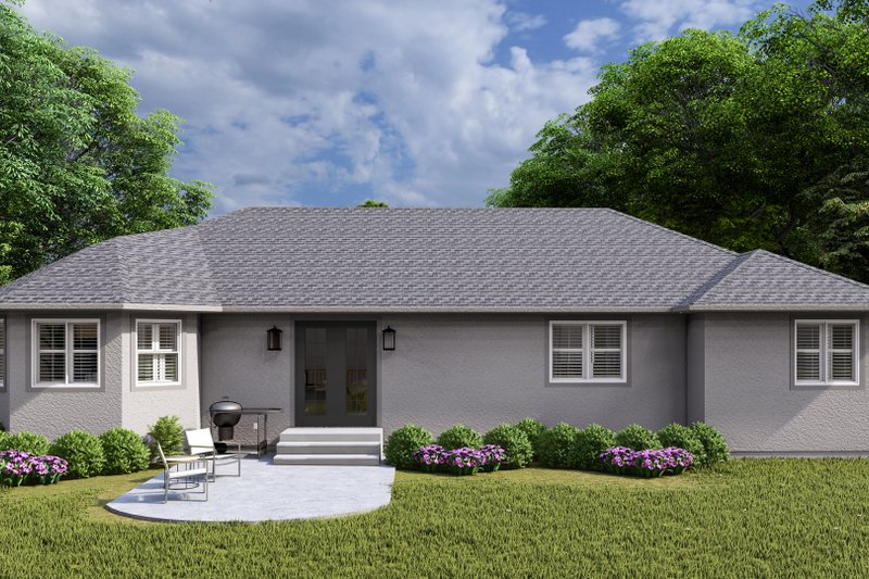 House Design - Exterior - Rear Elevation for Ranch House Plan #1060-290 - 3 bed, 2 bath