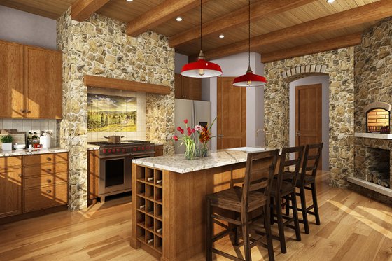 Interior - Kitchen for European House Plan #942-38 - 4 bed, 3.5 bath