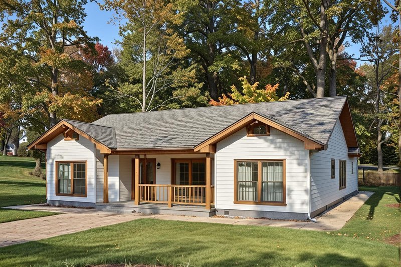 Exterior - Front Elevation 2 for Traditional House Plan #117-211 - 3 bed, 2 bath