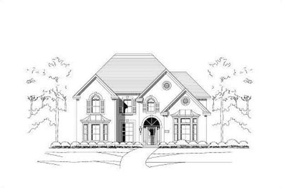 Exterior - Front Elevation for Traditional House Plan #411-317 - 5 bed, 4 bath