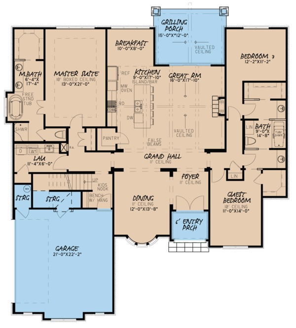 House Plan Design - European Floor Plan - Main Floor Plan #923-59