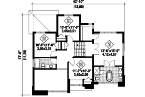 Floor Plan - Upper Floor for Contemporary House Plan #25-4307 - 4 bed, 2 bath