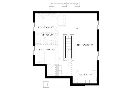 Floor Plan - Lower Floor for Modern House Plan #23-2638 - 1 bed, 1 bath