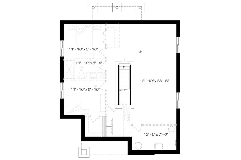 Architectural House Design - Floor Plan - Lower Floor for Modern House Plan #23-2638 - 1 bed, 1 bath