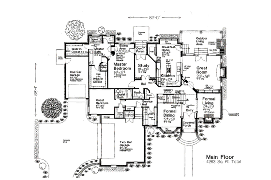Floor Plan - Main Floor for European House Plan #310-671 - 5 bed, 5.5 bath