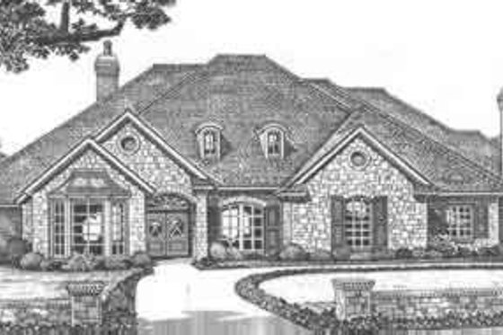 Exterior - Front Elevation for European House Plan #310-499 - 3 bed, 2.5 bath