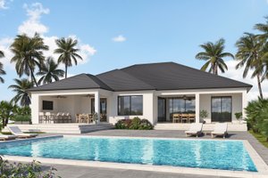 Exterior - Rear Elevation for Contemporary House Plan #938-110 - 3 bed, 2.5 bath