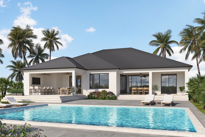 House Blueprint - Exterior - Rear Elevation for Contemporary House Plan #938-110 - 3 bed, 2.5 bath