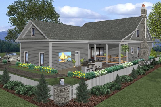 Exterior - Rear Elevation for Craftsman House Plan #56-720 - 5 bed, 4 bath
