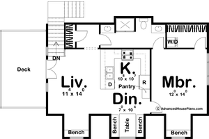 Floor Plan - Upper Floor for Farmhouse House Plan #455-307 - 1 bed, 1 bath