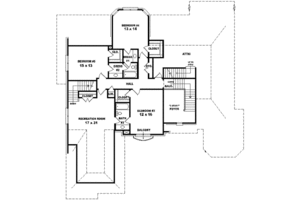 Floor Plan - Upper Floor for European House Plan #81-629 - 4 bed, 4 bath
