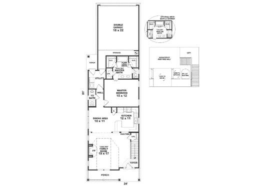 Floor Plan - Main Floor for Farmhouse House Plan #81-133 - 3 bed, 2.5 bath