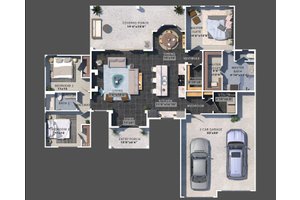 Floor Plan - Main Floor for Craftsman House Plan #1110-4 - 3 bed, 2 bath