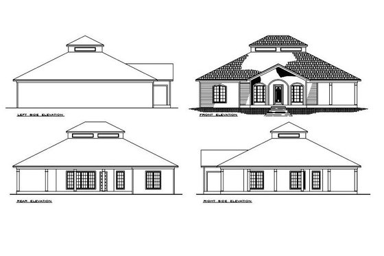 Exterior - Other Elevation for Mediterranean House Plan #8-179 - 2 bed, 2 bath