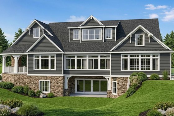 Exterior - Rear Elevation 2 for Craftsman House Plan #1064-315 - 2 bed, 2.5 bath