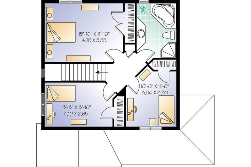 Home Plan - Floor Plan - Upper Floor for Country House Plan #23-262 - 3 bed, 2 bath