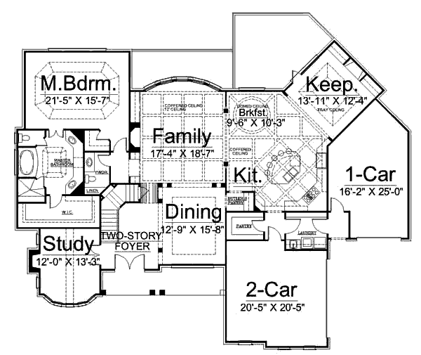 House Design - European Floor Plan - Main Floor Plan #119-347