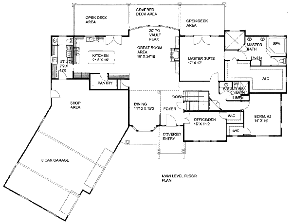 Home Plan - Craftsman Floor Plan - Main Floor Plan #117-748