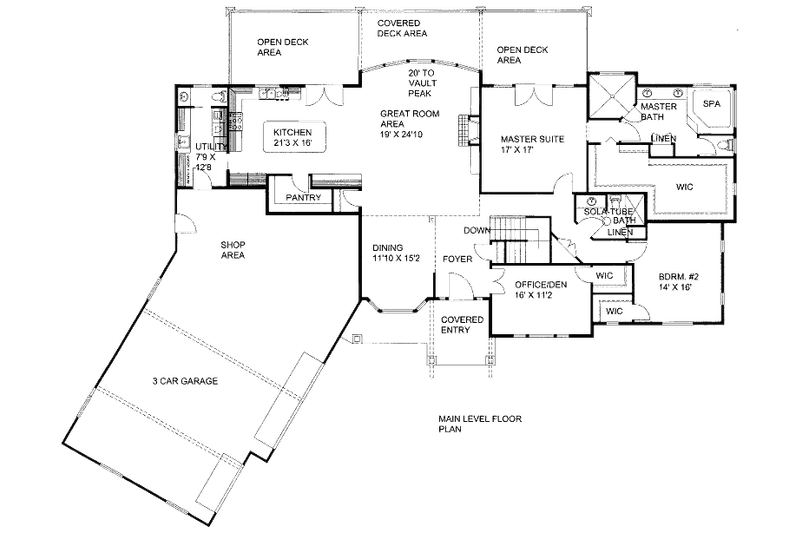 Dream House Plan - Floor Plan - Main Floor for Craftsman House Plan #117-748 - 4 bed, 4.5 bath