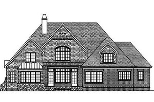 Exterior - Rear Elevation for European House Plan #413-118 - 4 bed, 4 bath