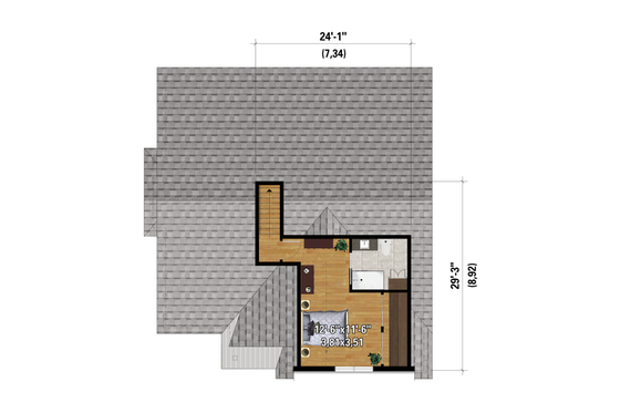 Floor Plan - Upper Floor for Farmhouse House Plan #25-4954 - 3 bed, 3 bath