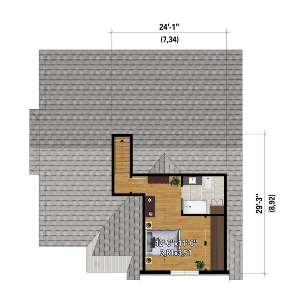 Architectural House Design - Farmhouse Floor Plan - Upper Floor Plan #25-4954