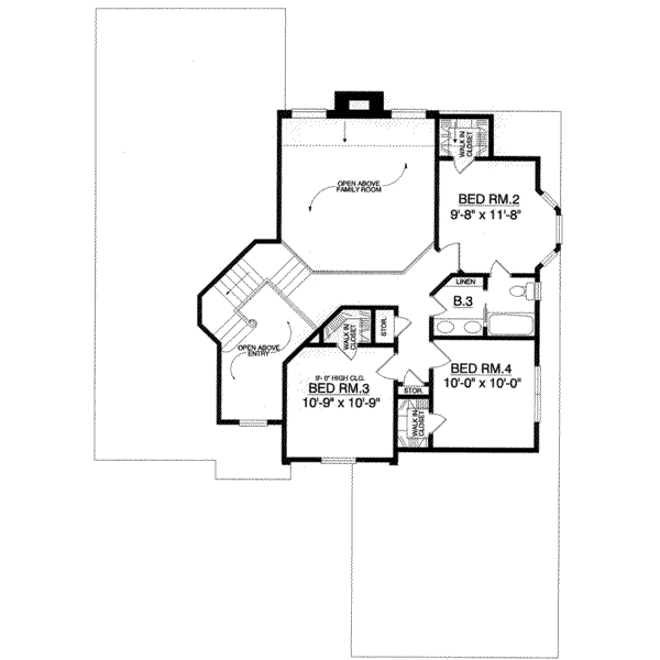 House Plan Design - European Floor Plan - Upper Floor Plan #40-365